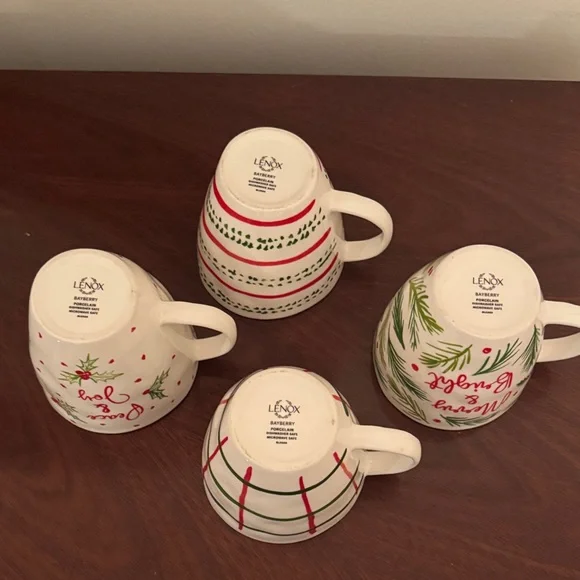 Lenox Holiday Mug Set - Red, Green, and White - set of four (4) mugs - Picture 8 of 8